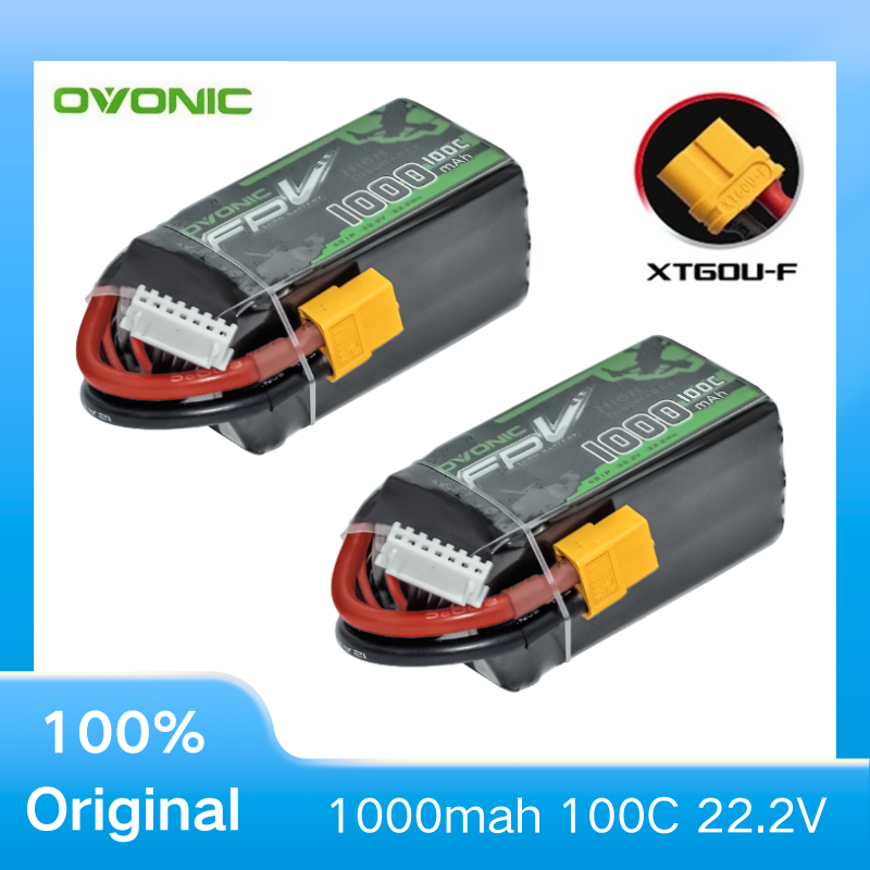 Rc Helicopter Parts - 2Pcs OVONIC 1000mAh 100C 22.2V LiPo
